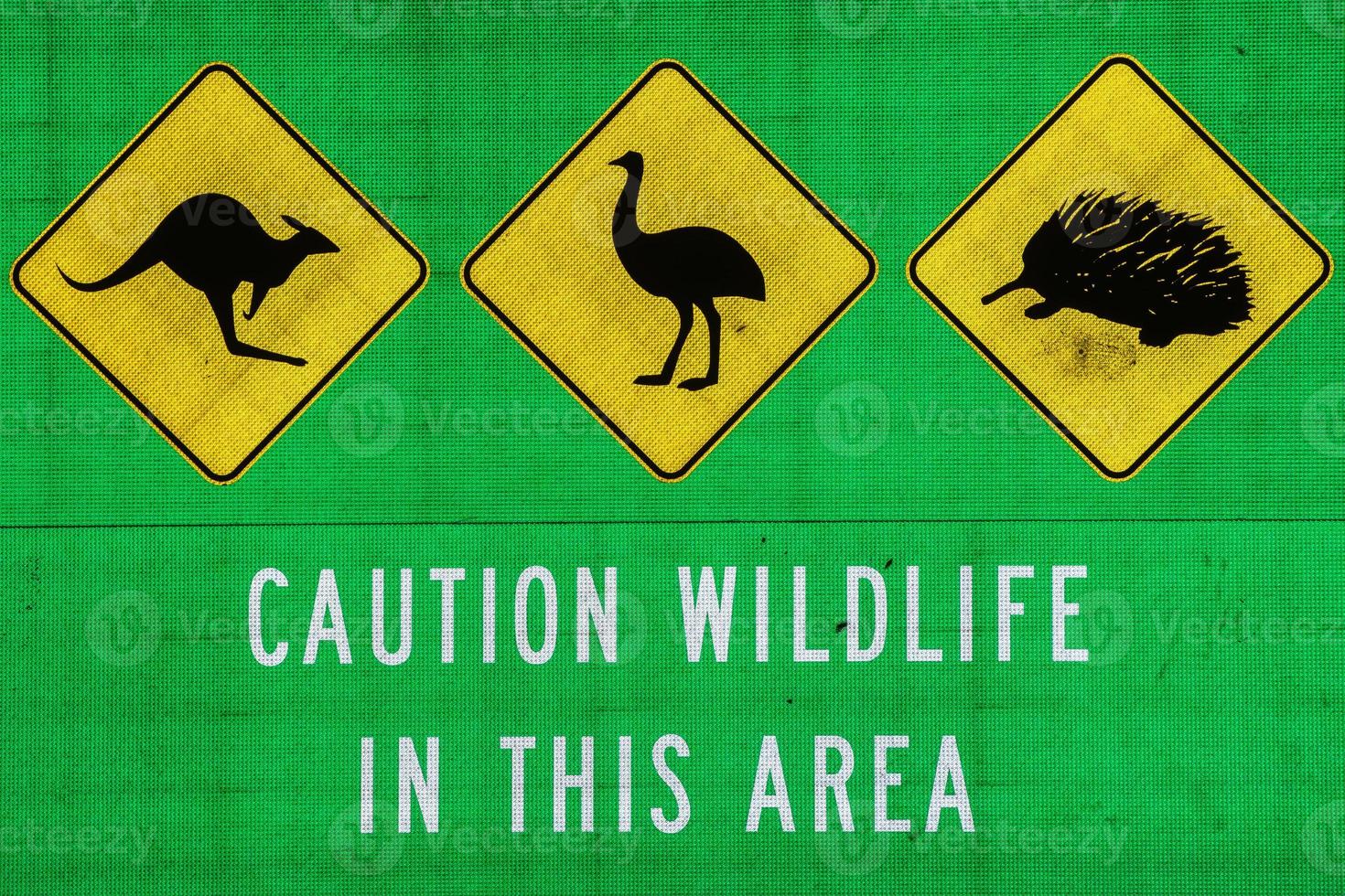 caution wildlife in this area australia sign photo