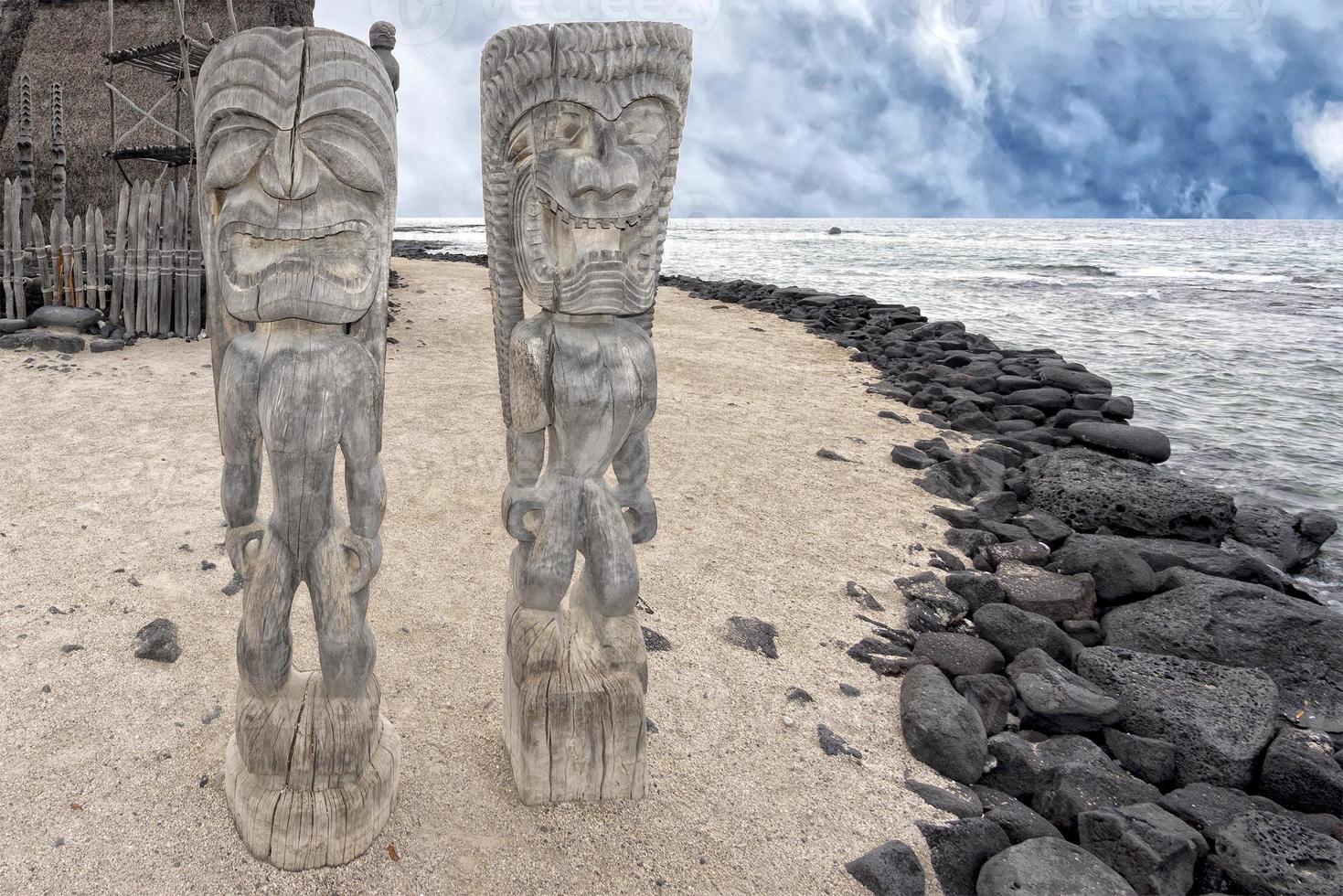 Hawaii Tiki wooden statue photo