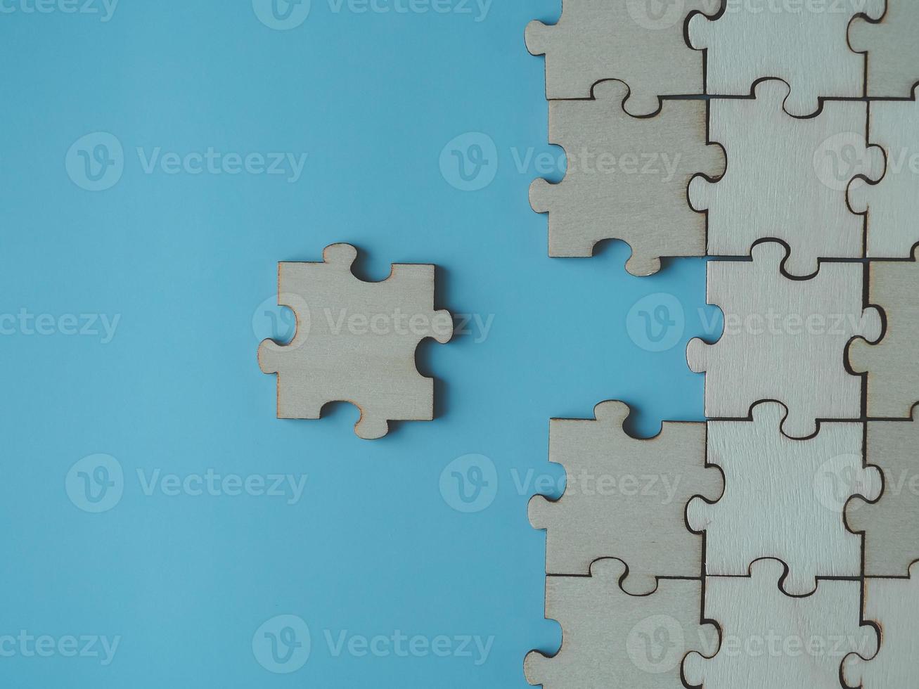 jigsaw puzzle or missing or unfinished jigsaw puzzle pieces. Choosing the right business to accomplish as planned. photo