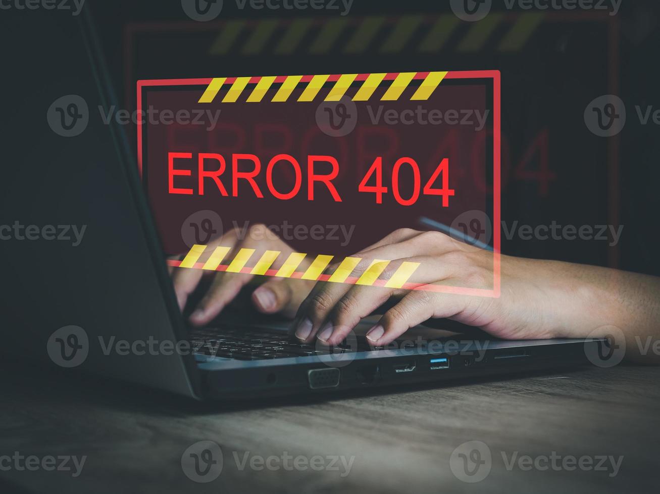 Businessmen who are facing problems from using technology up error 404 on window virtual digital photo