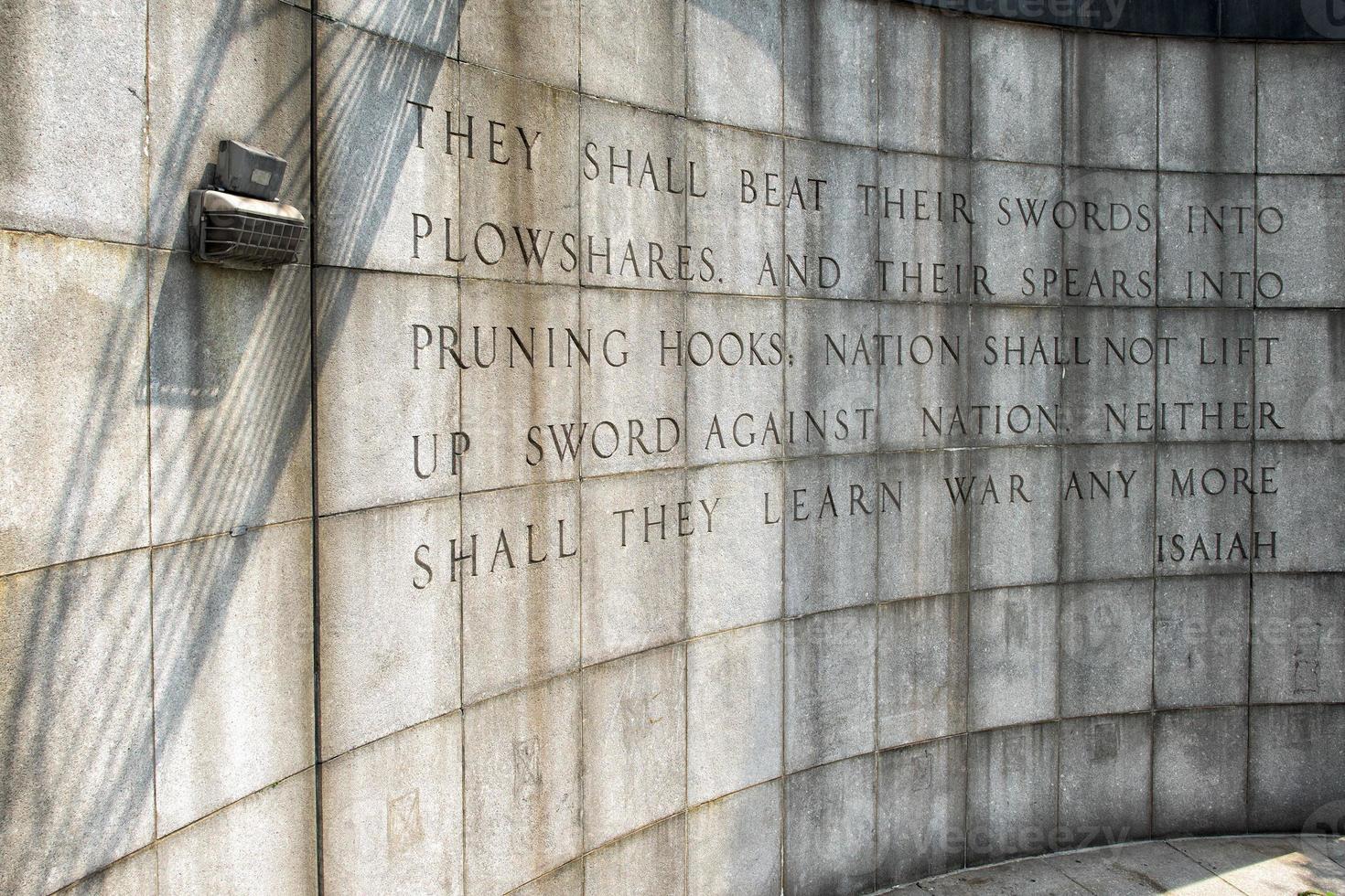 new york isaiah inscription on wall photo