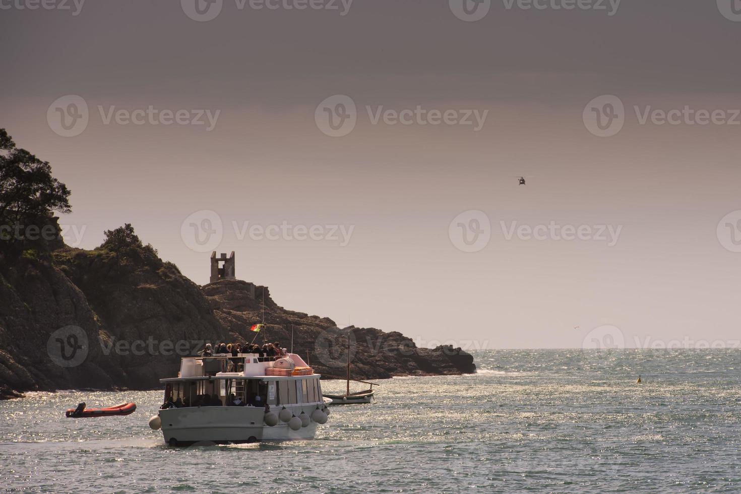 Touristic Ferry in Camogli Liguria Italy Mediterranean Sea photo