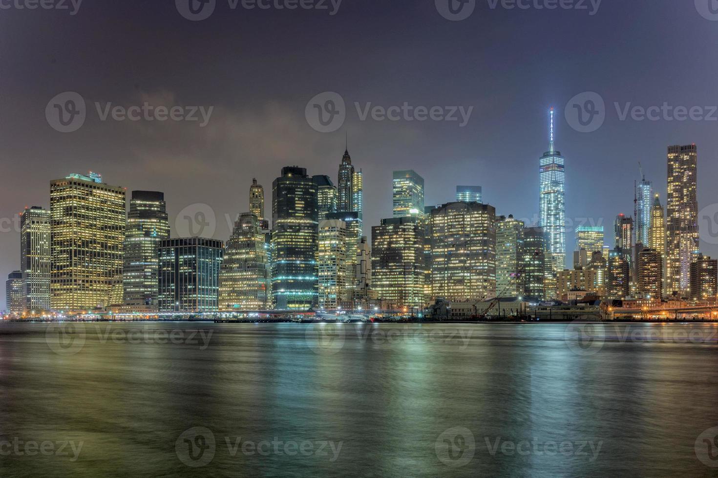 manhattan night view from brooklyn photo