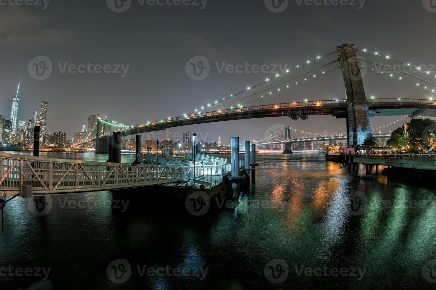 manhattan night view from brooklyn photo