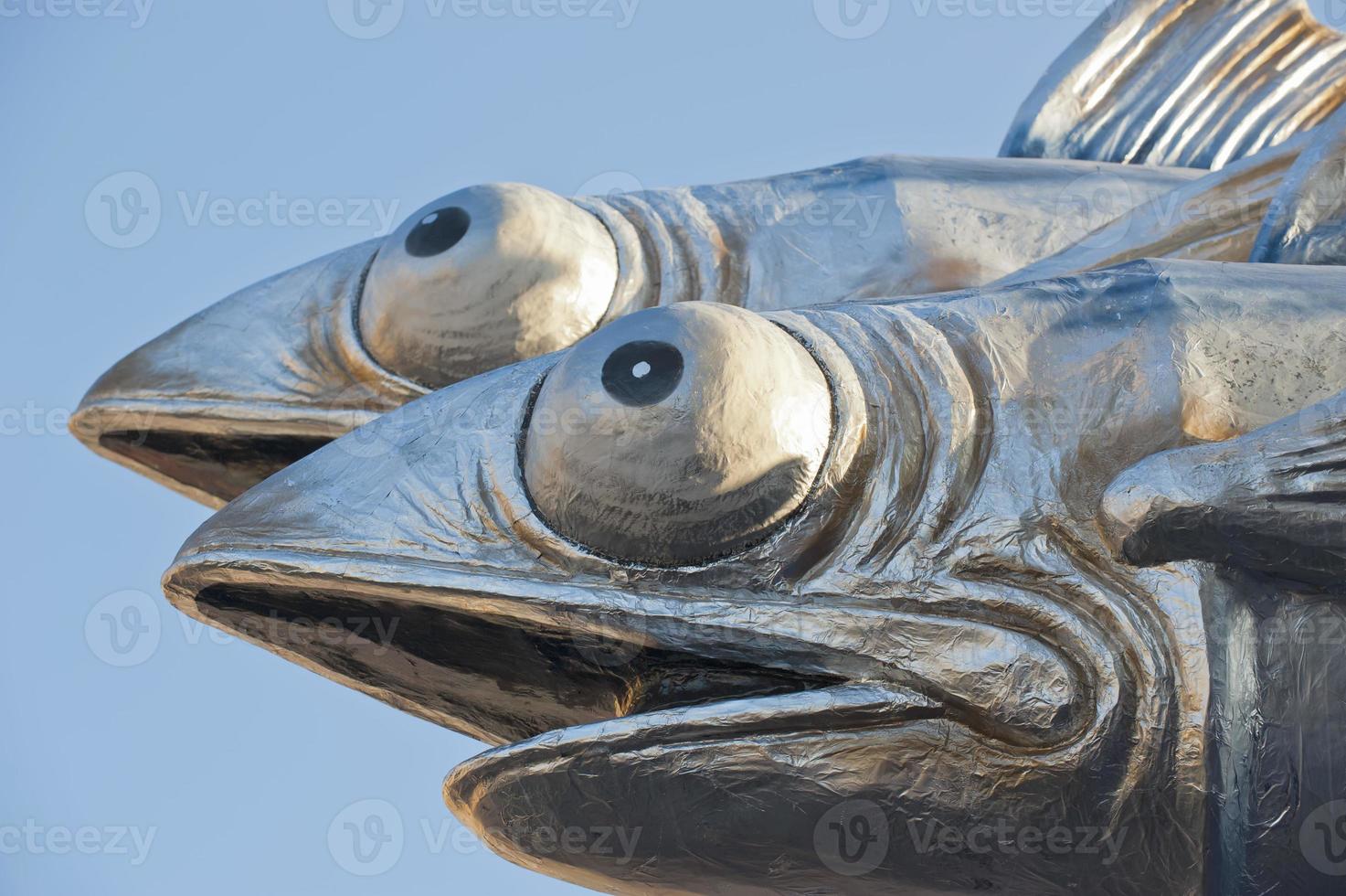 Viareggio Italy Carnival Show Band Wagon silver paper fish photo