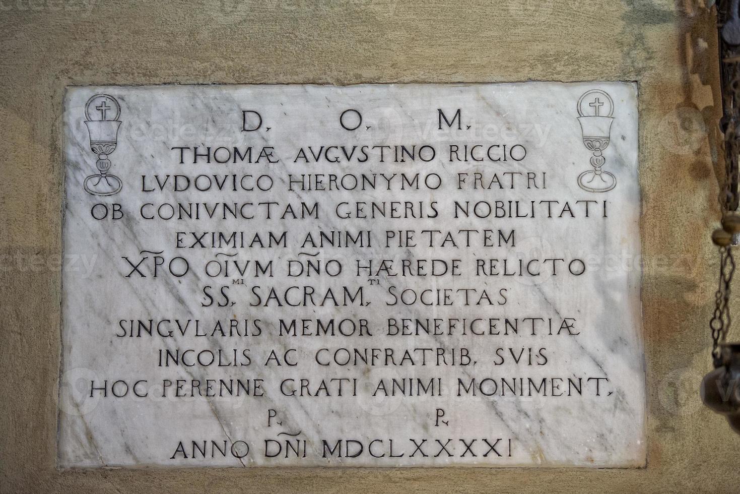 Church marble inscription edict order 1491 photo