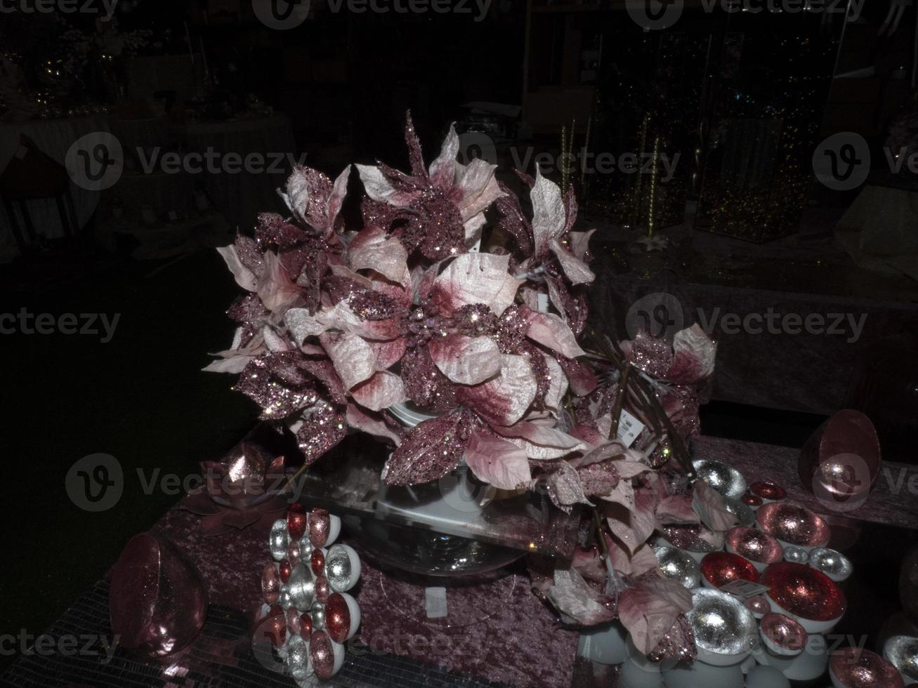 xmas ornaments and decorations close up detail photo