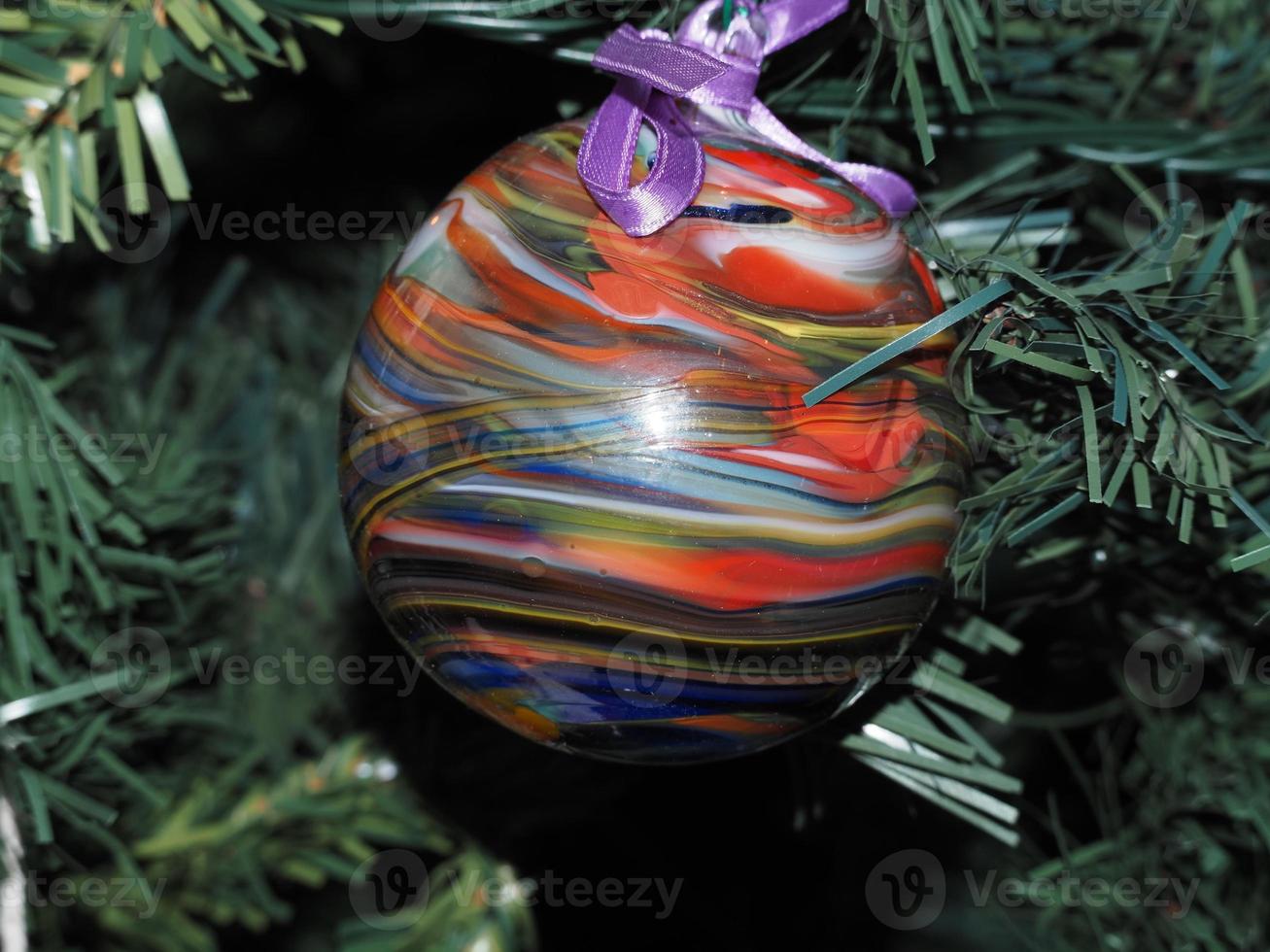 Christmas xmas tree glass hand made artisanal ball photo