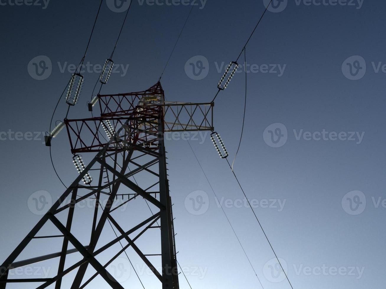 High voltage cable pole detail photo