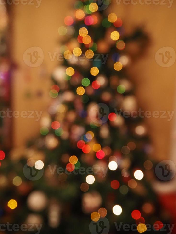 christmas tree lights blur background photo