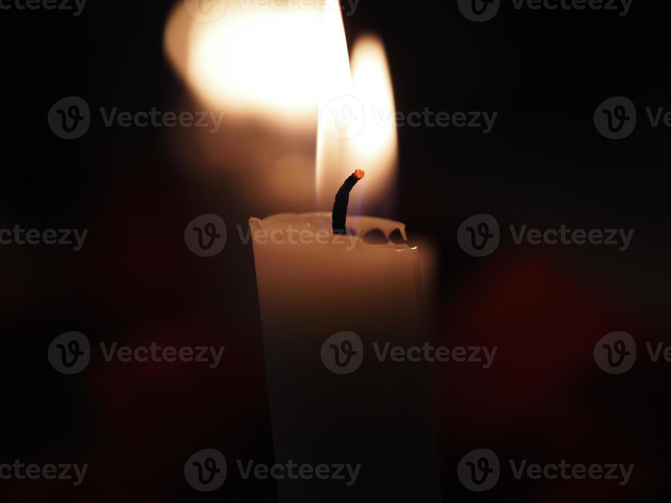 Christmas candles on the table photo