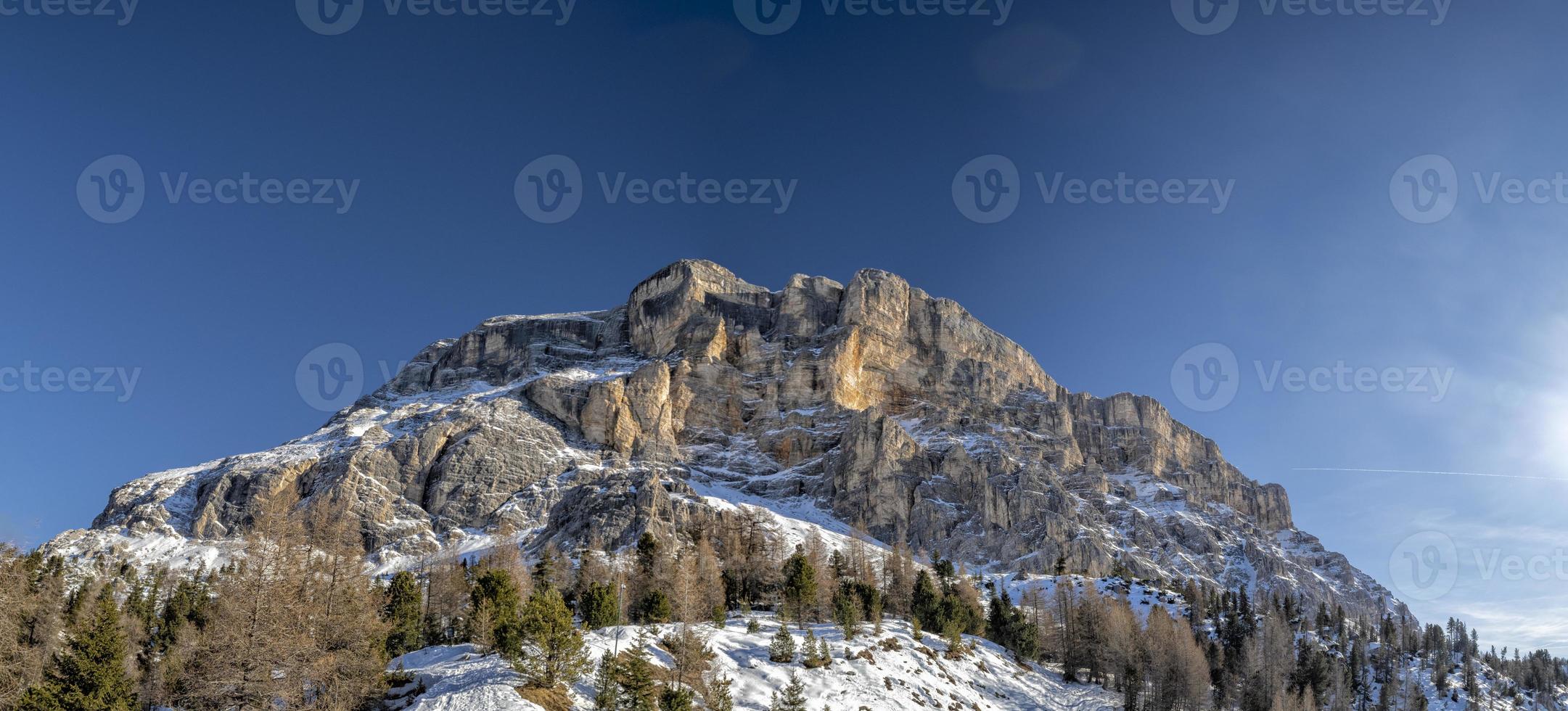 Monte croce dolomites badia valley mountains in winter photo