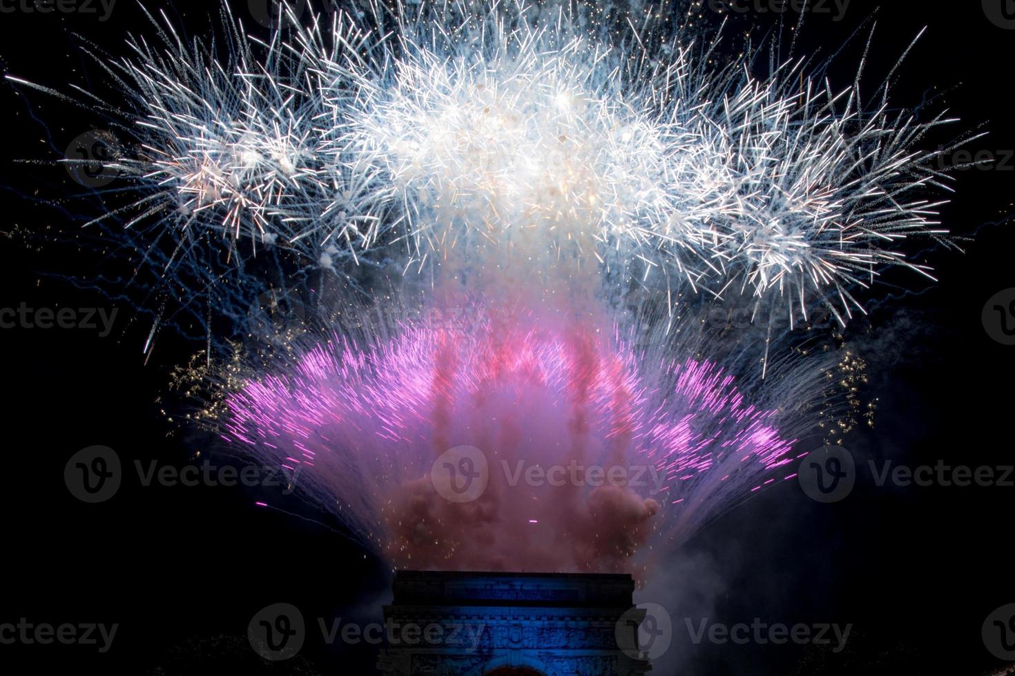 fireworks on black background photo