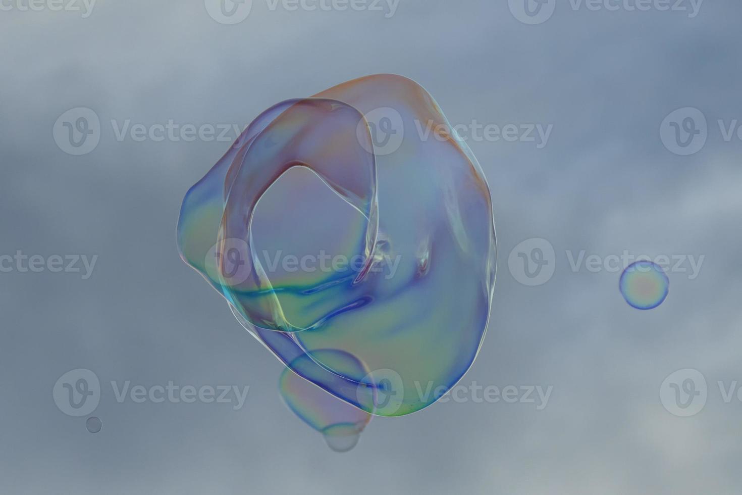 giant soap bubble rainbow colors photo