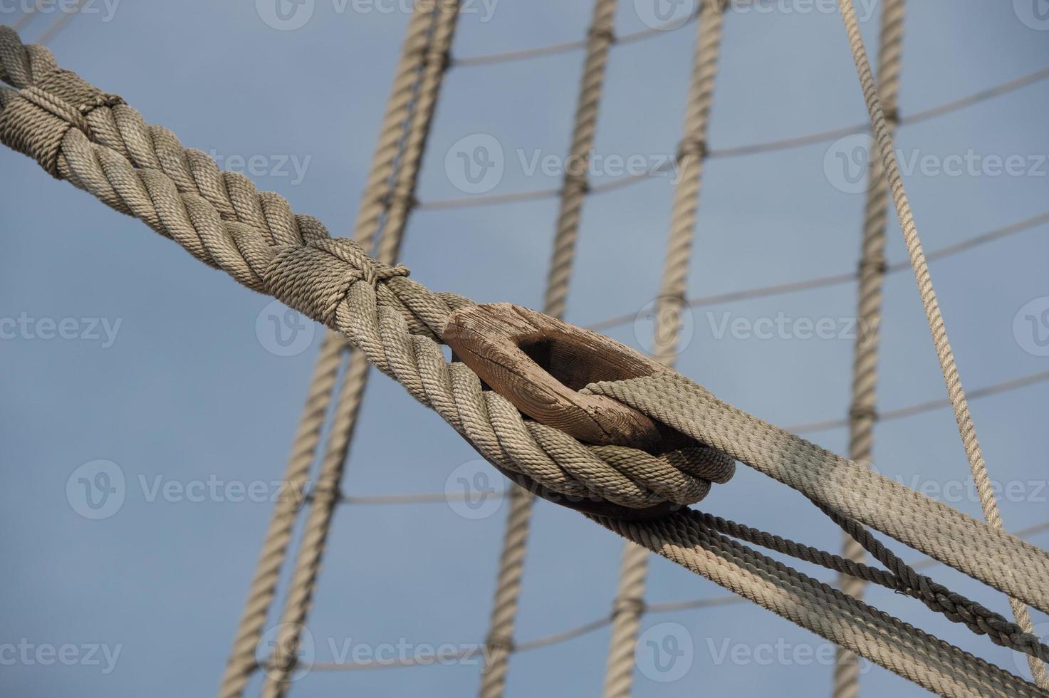 sail ship shrouds detail on sky photo