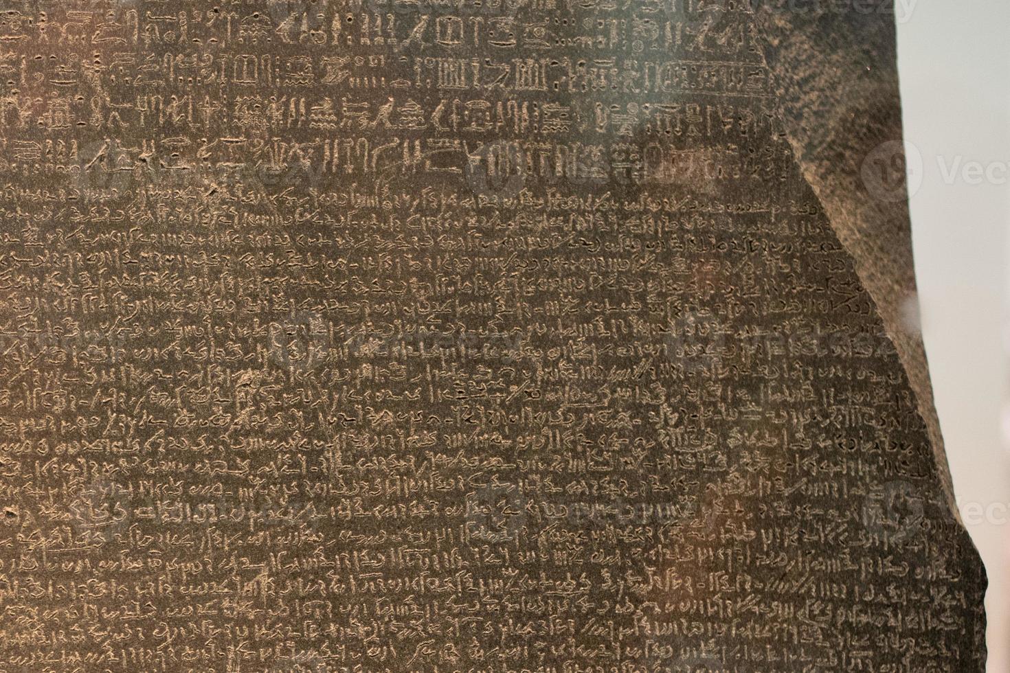 Rosetta stone three languages close up photo