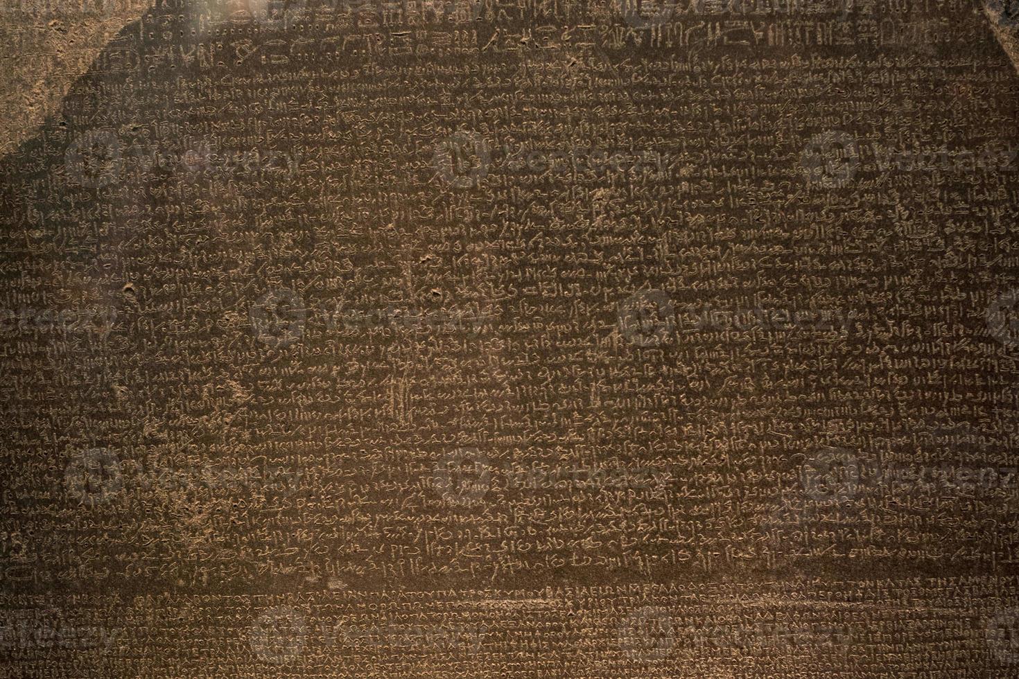 Rosetta stone three languages close up photo
