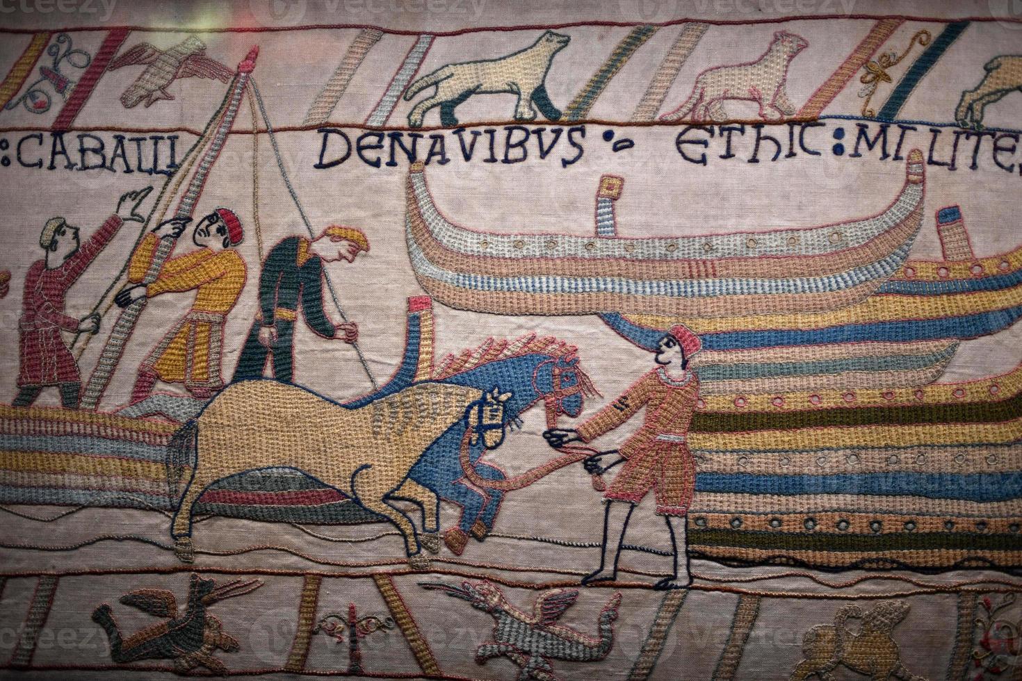 bayeux medieval tapestry battle england france detail photo