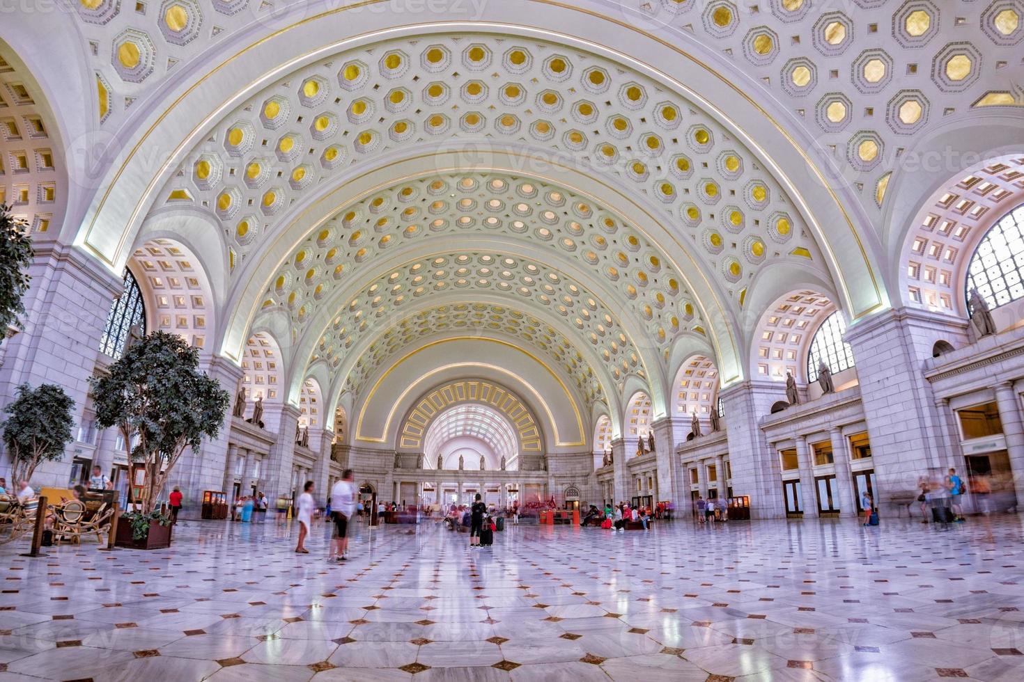 WASHINGTON, USA - JUNE 24 2016 - washington dc union station internal view on busy hour photo