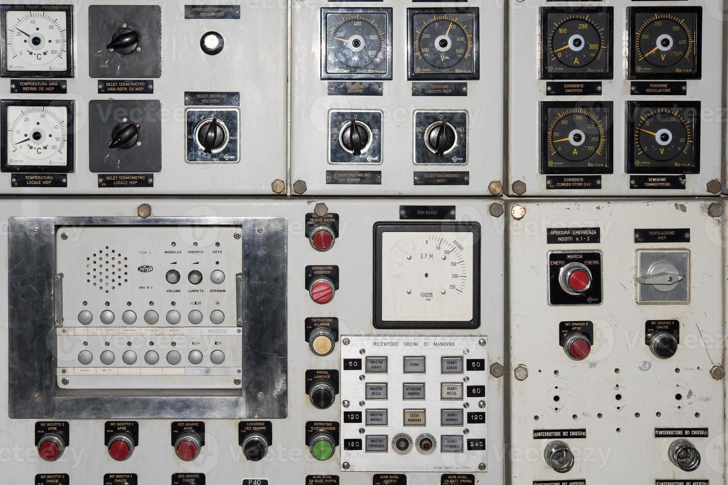 submarine control panel close up detail photo