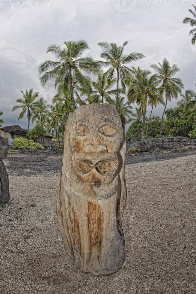 Hawaii Tiki wooden statue photo