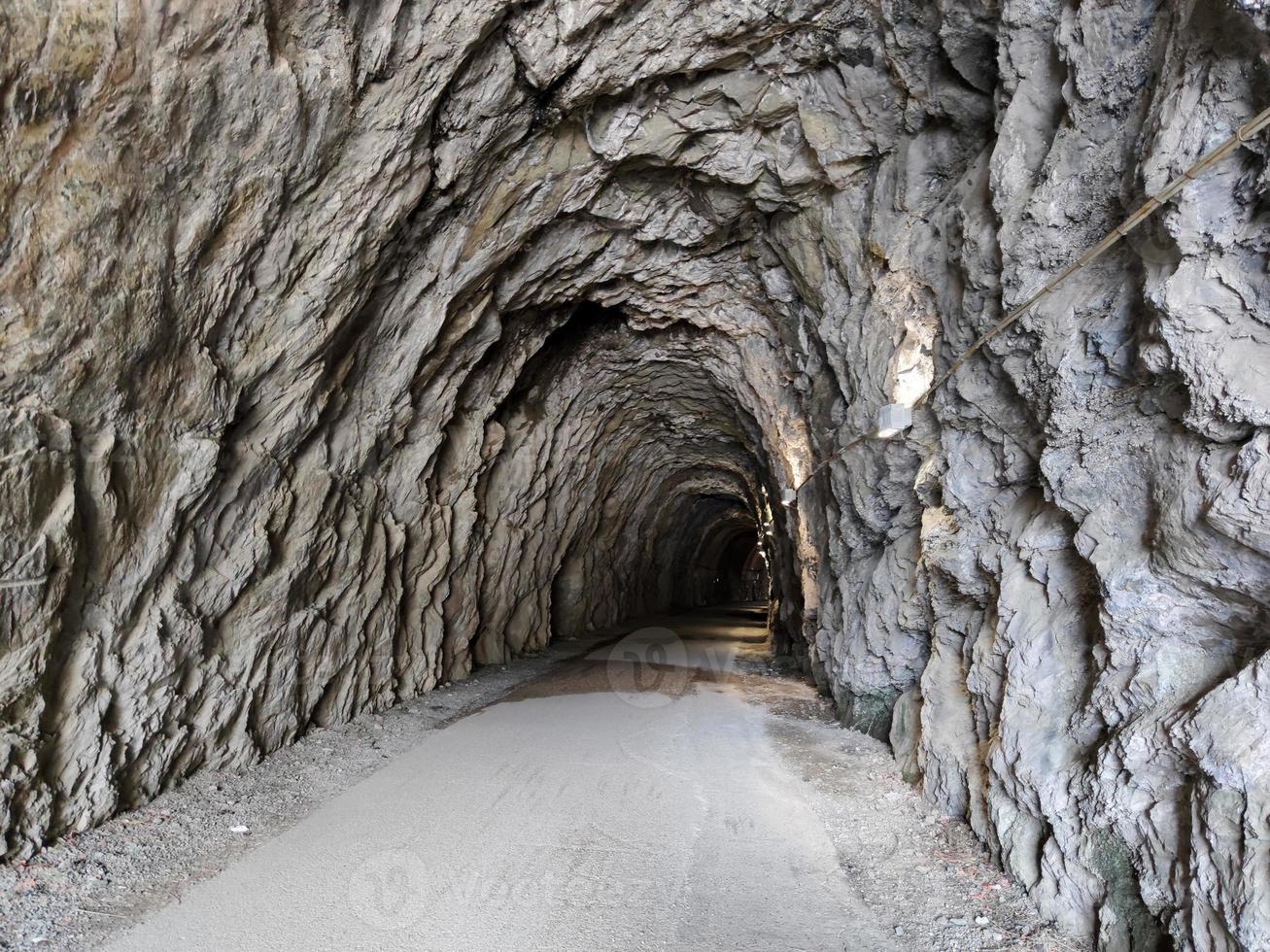Old railroad abandoned tunnel between Varazze and cogoleto Liguria Italy photo