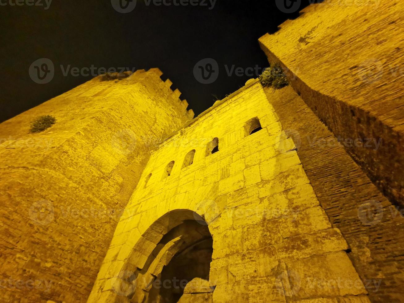 Claudius emperor Rome walls at night photo