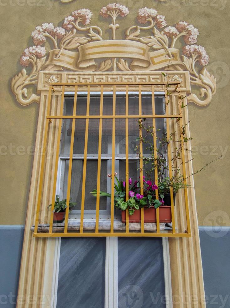 Painted House Bogliasco pictorsque village Genoa Liguria Italy photo