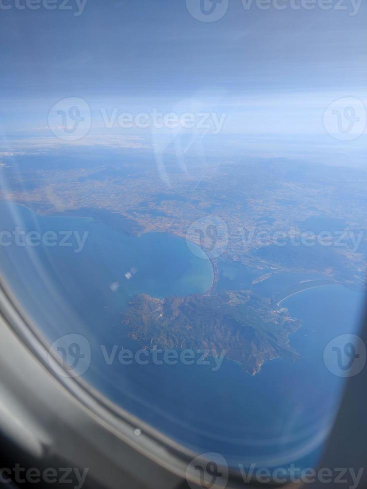 Argentario Peninusla aerial view from airlplane photo