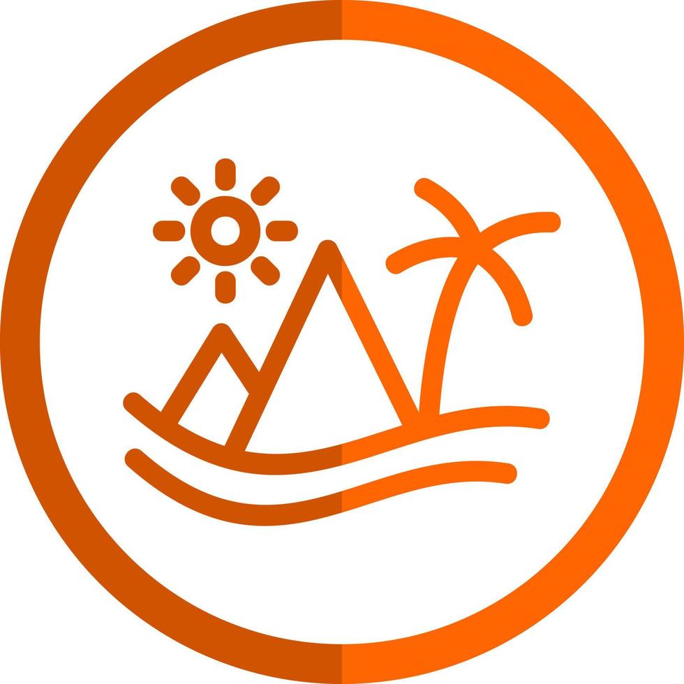 Desert Day Landscape Vector Icon Design