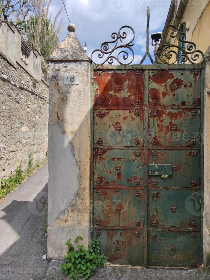 old rusted metal door fence photo