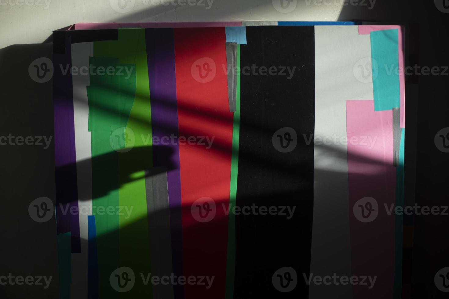 Abstract picture of colored flaps. Chaotic drawing on canvas. Drawing with film. photo