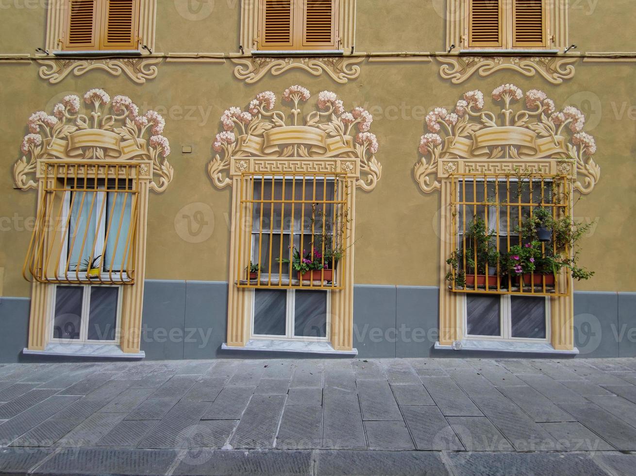 pintado casa bogliasco pintoresco pueblo Génova liguria Italia foto