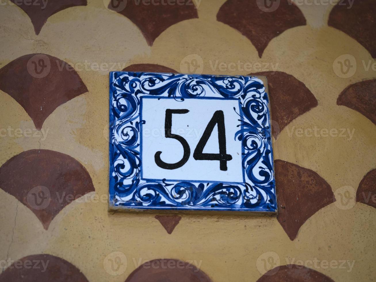 Ceramic tile number 54 photo