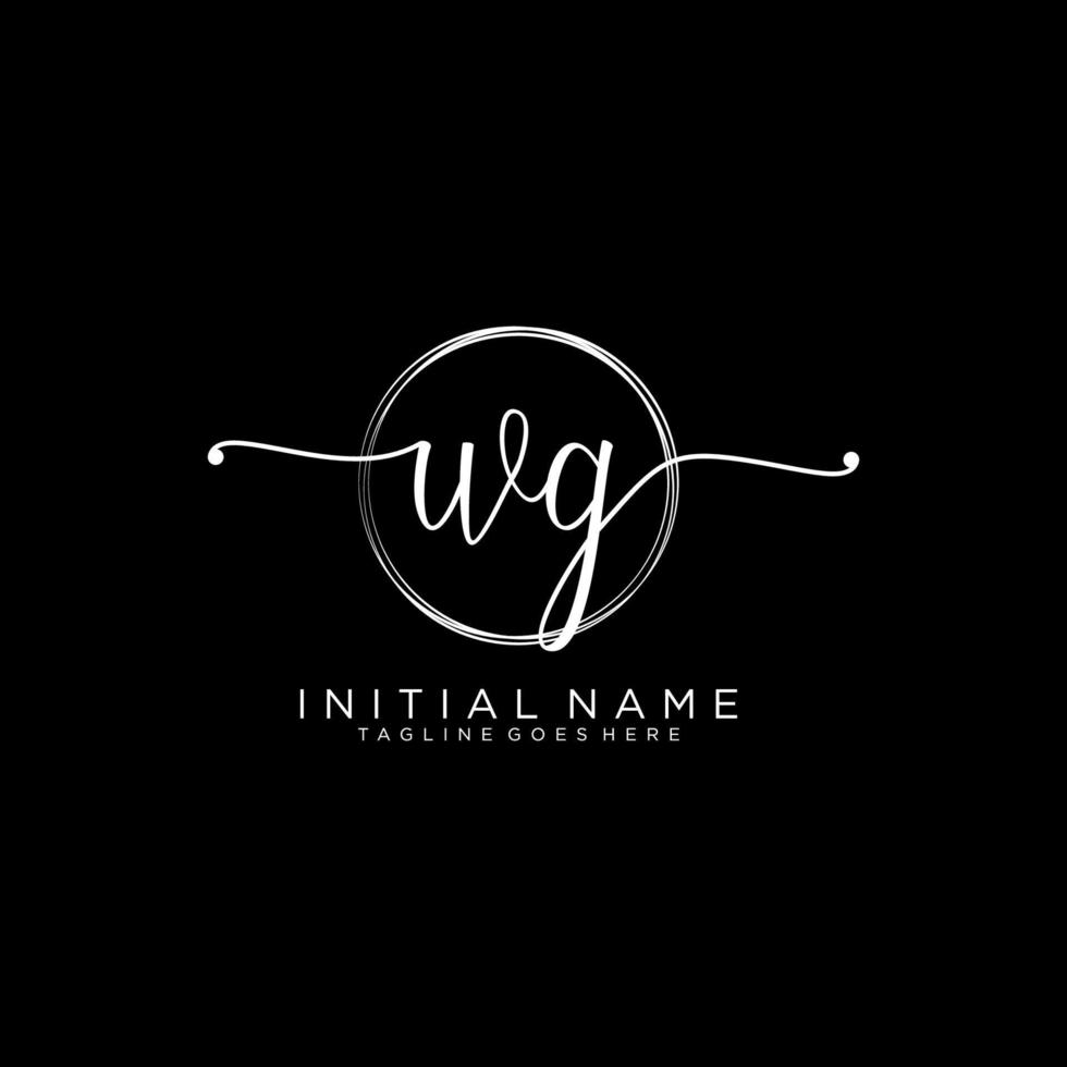 Initial WG feminine logo collections template. handwriting logo of initial signature, wedding, fashion, jewerly, boutique, floral and botanical with creative template for any company or business. vector