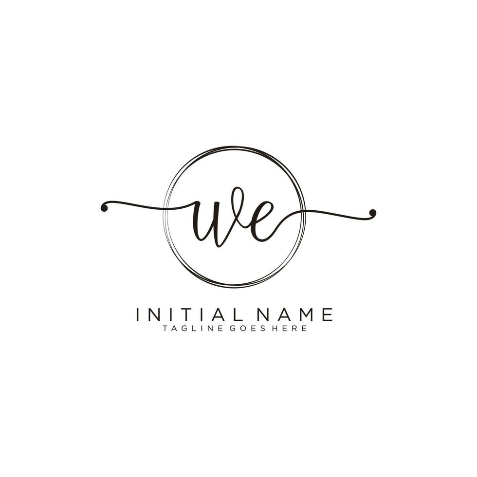 Initial WE feminine logo collections template. handwriting logo of initial signature, wedding, fashion, jewerly, boutique, floral and botanical with creative template for any company or business. vector