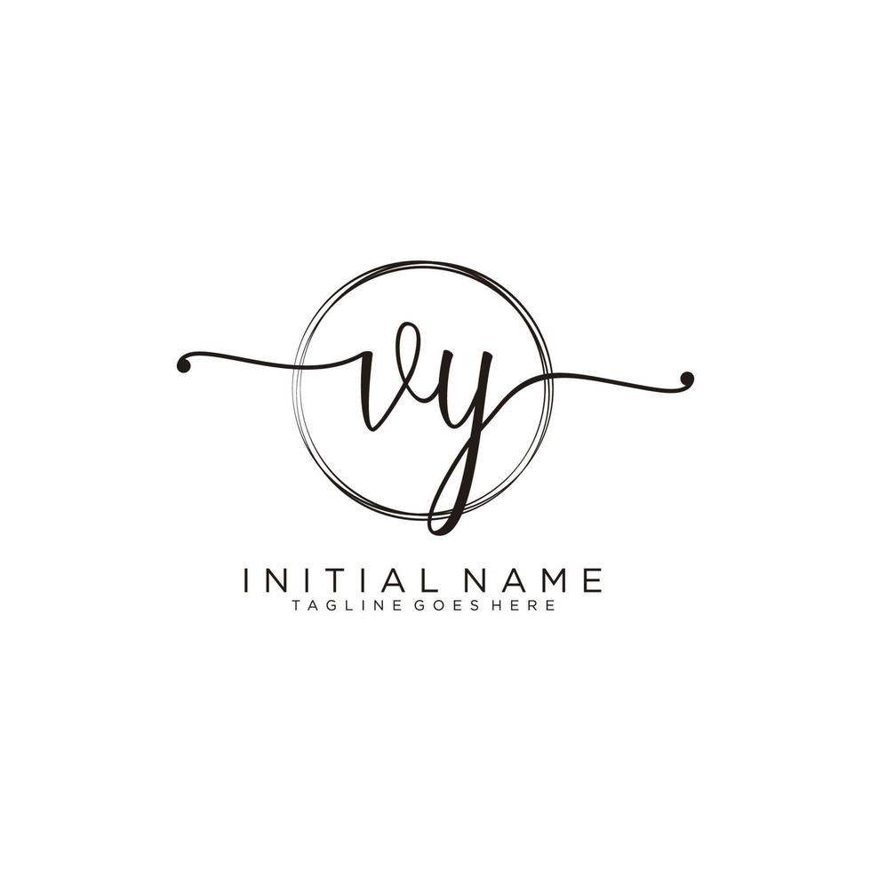 inicial vy femenino logo colecciones modelo. escritura logo de inicial firma, boda, moda, joyería, boutique, floral y botánico con creativo modelo para ninguna empresa o negocio. vector