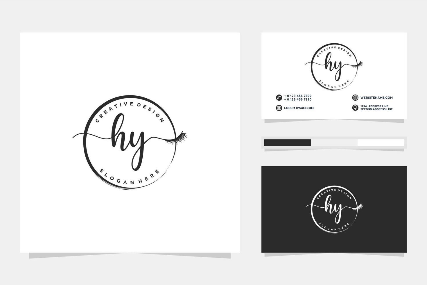 Initial HY Feminine logo collections and business card templat Premium Vector