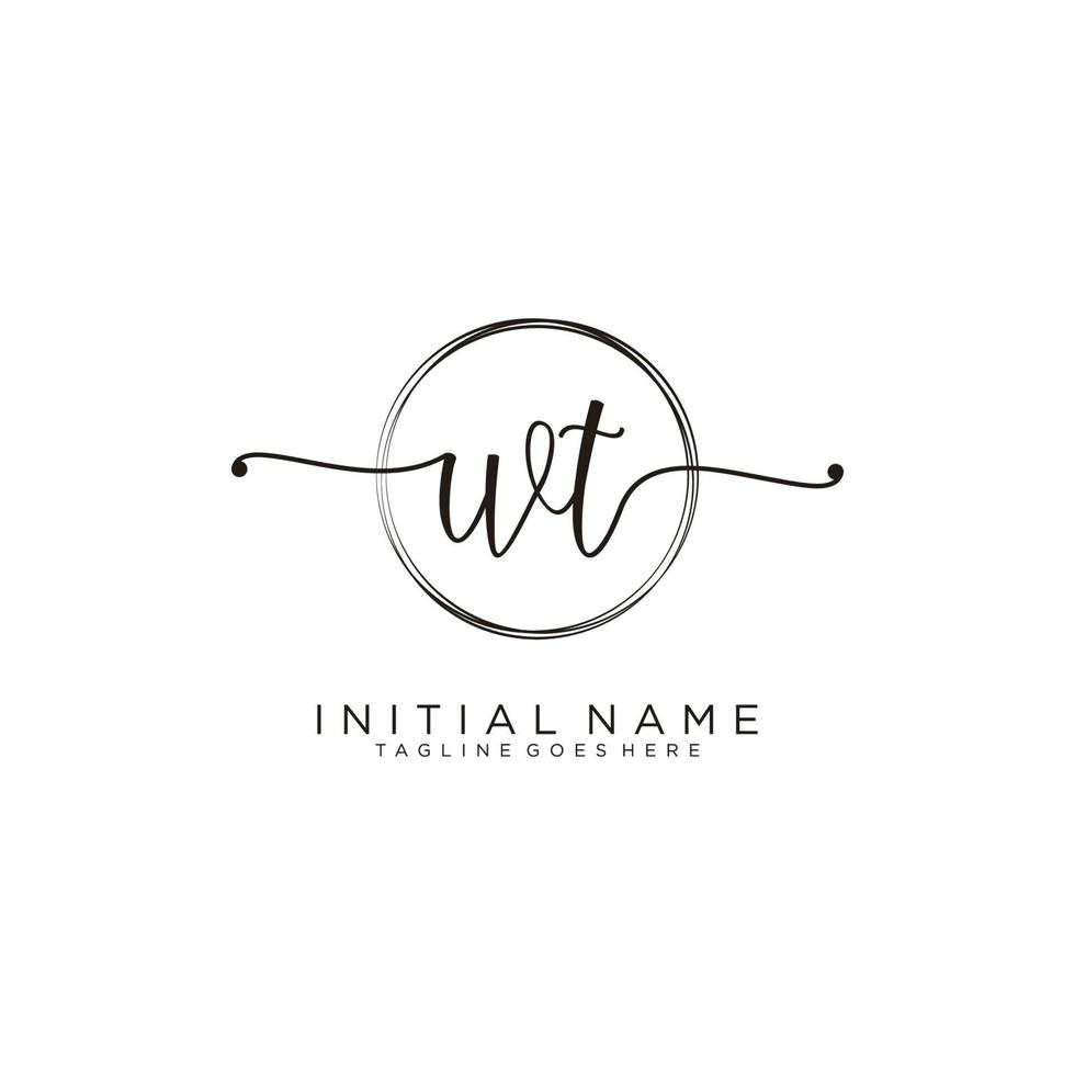 inicial peso femenino logo colecciones modelo. escritura logo de inicial firma, boda, moda, joyería, boutique, floral y botánico con creativo modelo para ninguna empresa o negocio. vector