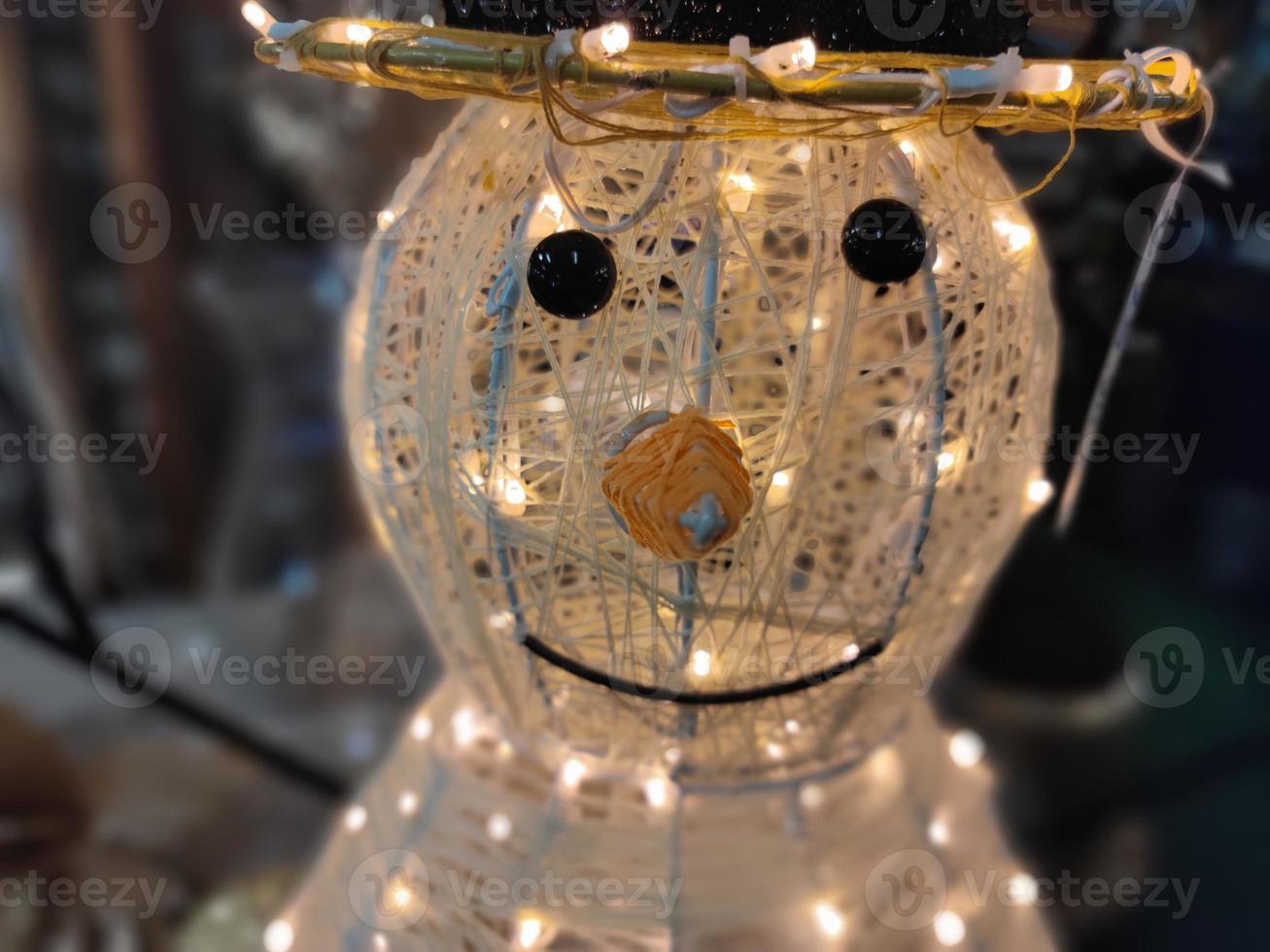 xmas snowman light decoration photo