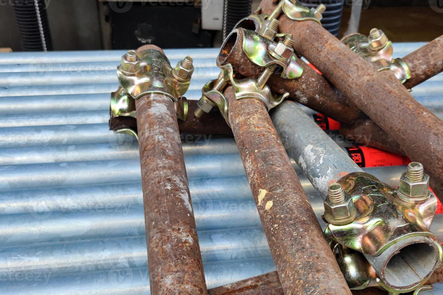 Scaffolding building site detail photo