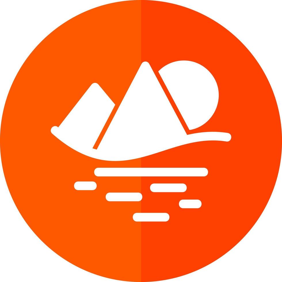 Sunset Landscape Vector Icon Design