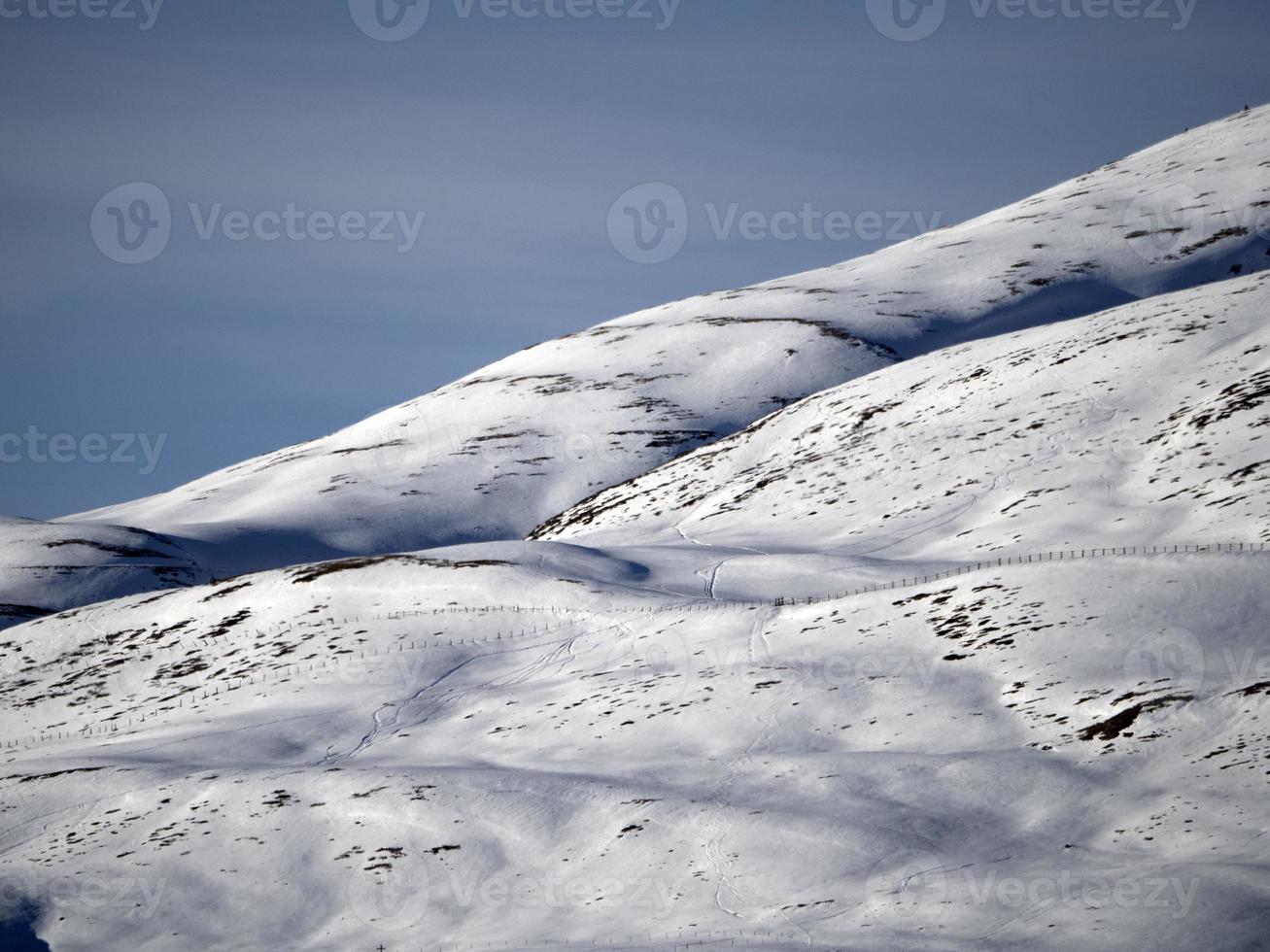 dolomites frozen snow detail on mountain photo