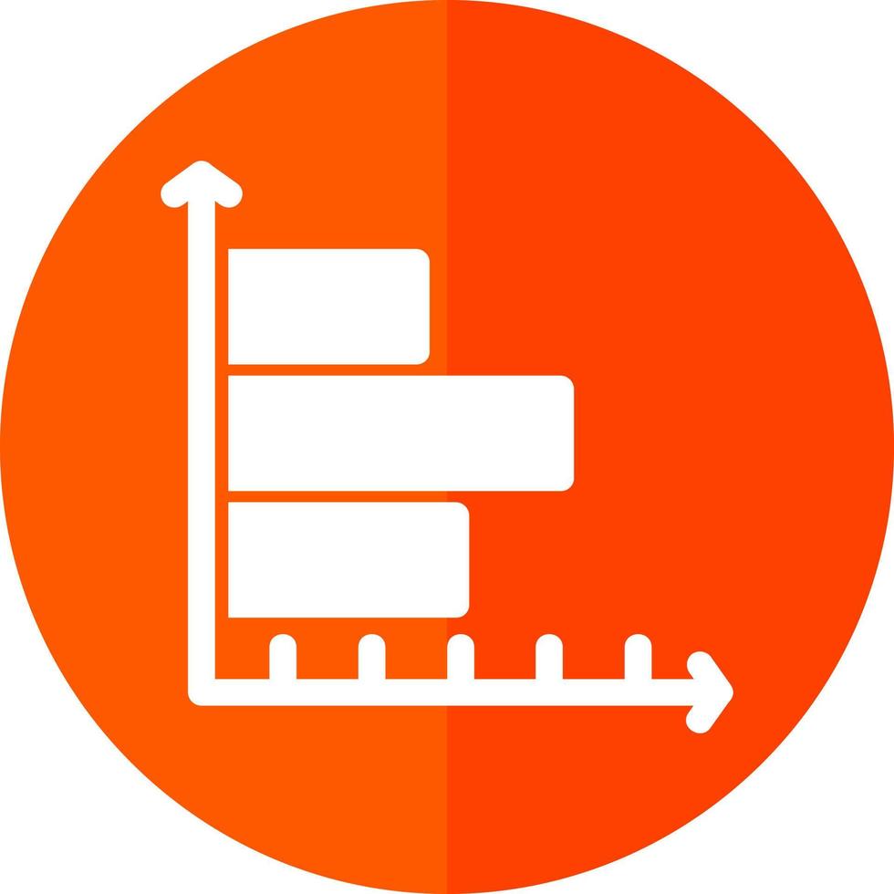 Horizontal Bar Chart Vector Icon Design