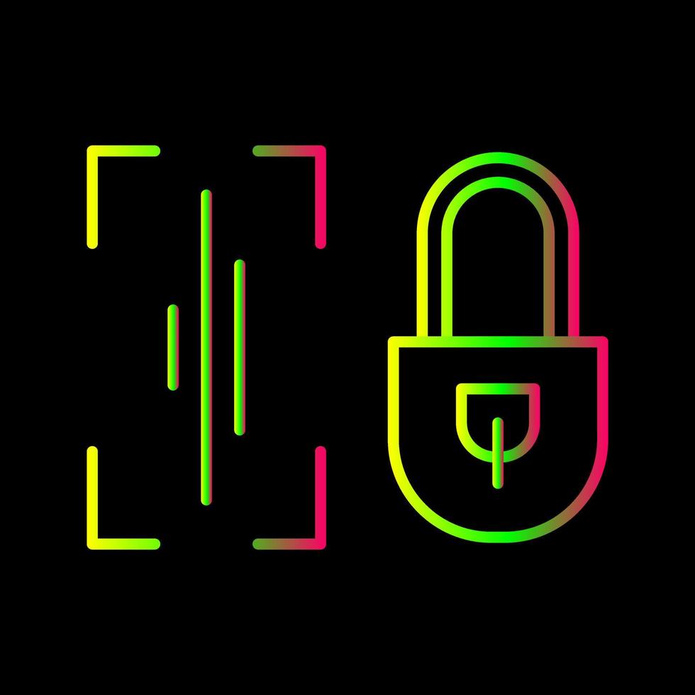 Voice Lock Line Icon vector