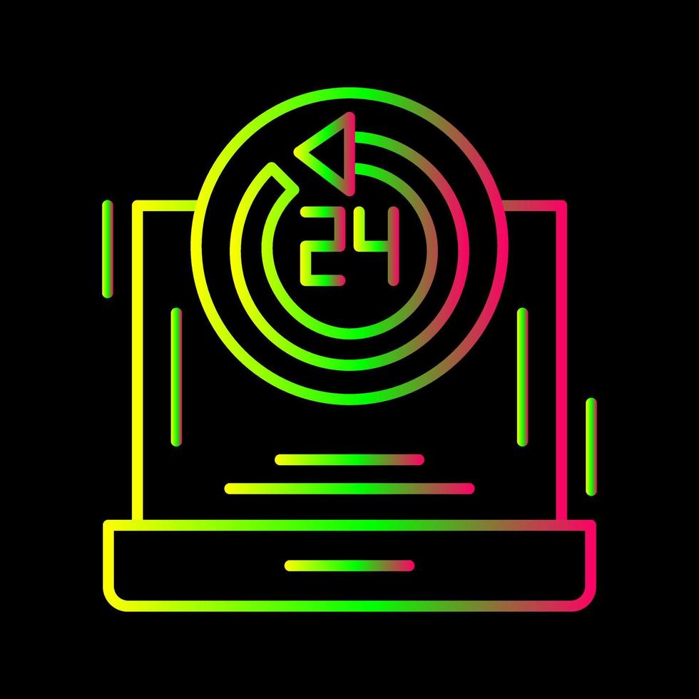 24h Support Line Icon vector