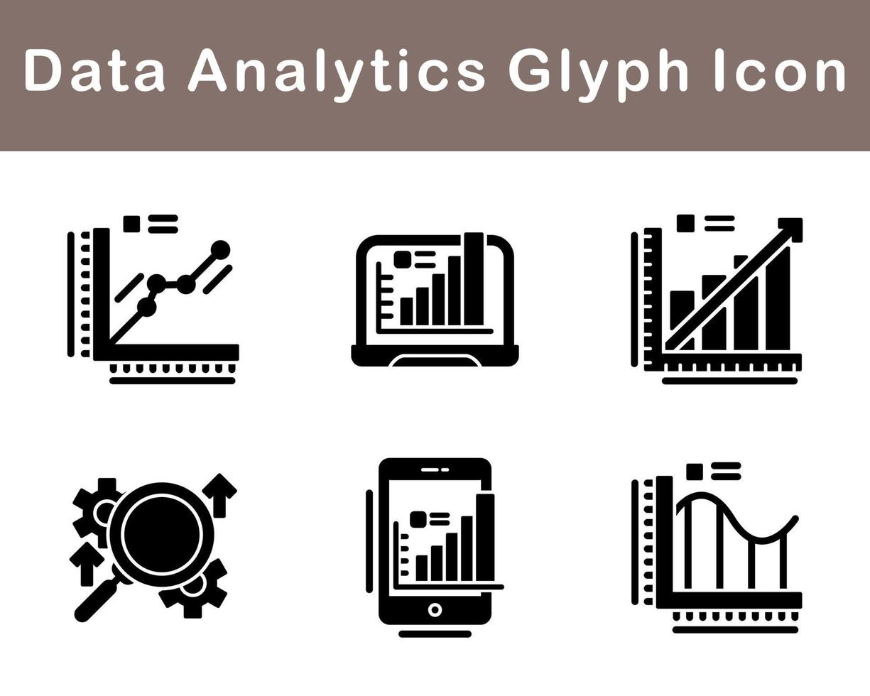 datos analítica vector icono conjunto