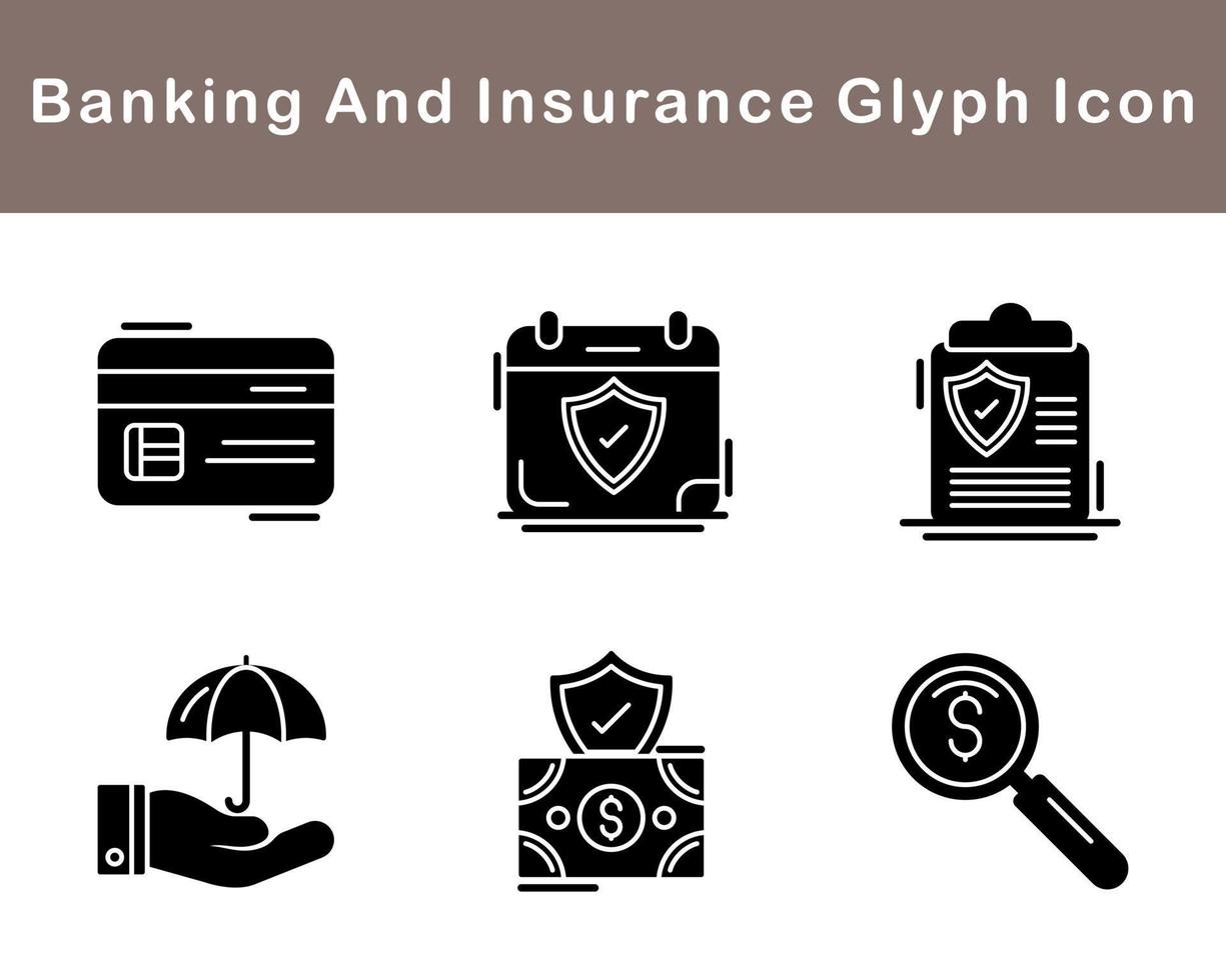 Banking And Insurance Vector Icon Set