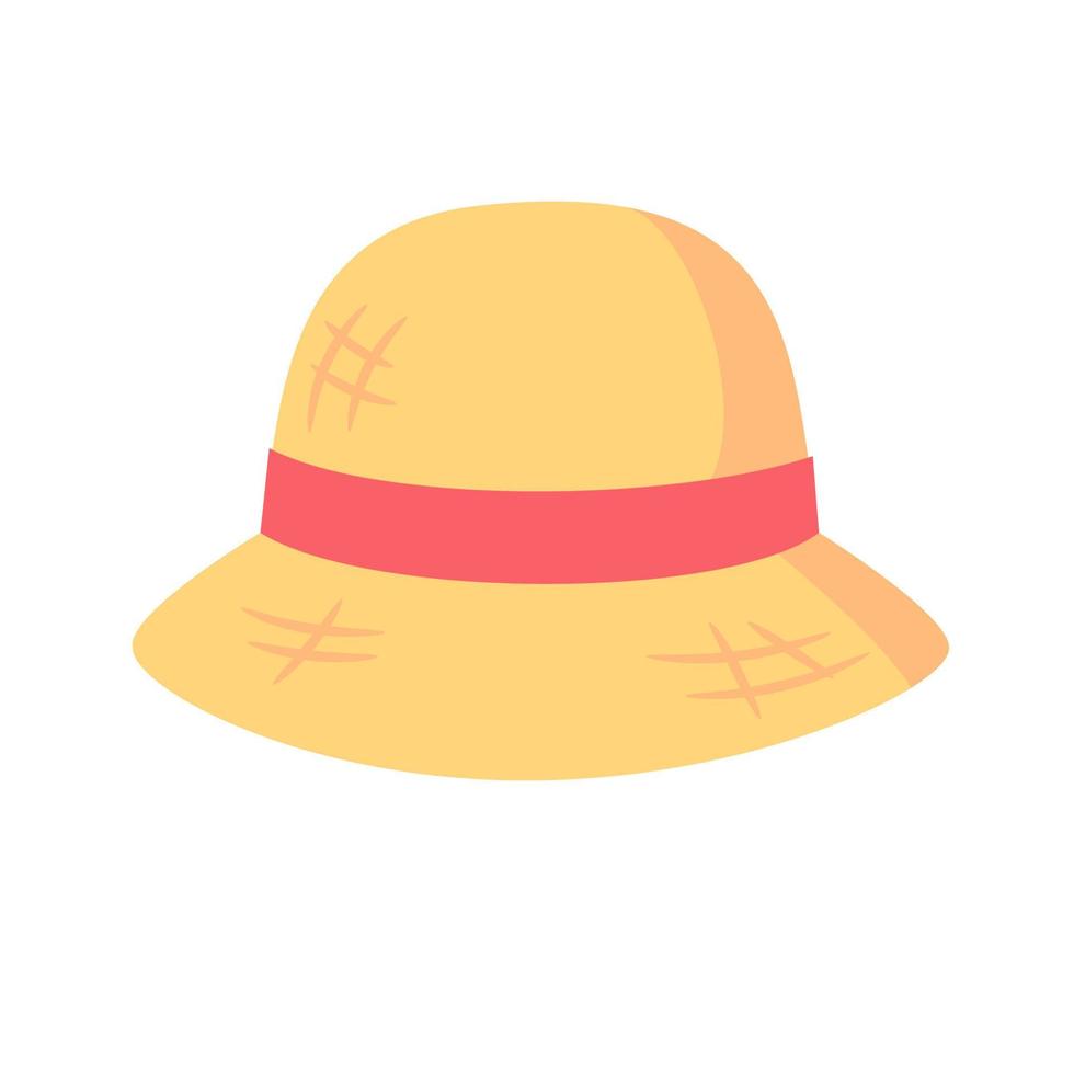 Beach hat for protection from the sun by the sea during the summer. vector