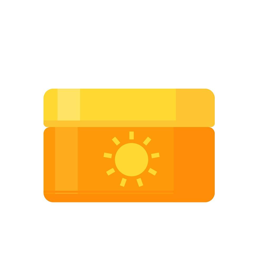 Sunscreen Lotion protects skin from the sun during summer. vector